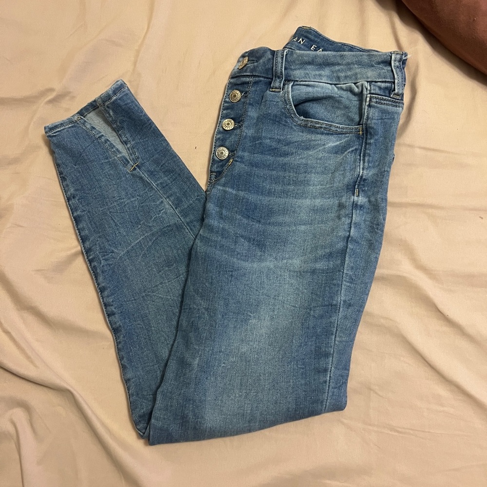 High waisted next level stretch size 10 American eagle jeans